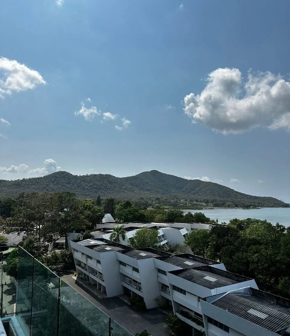 View of the hills and the coast from the roof